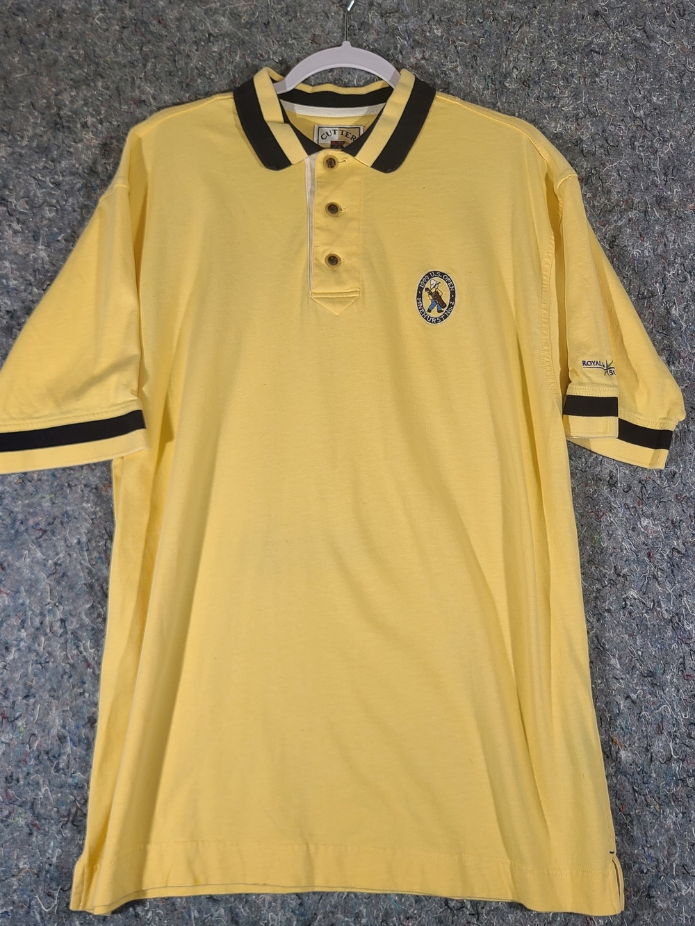Cutter & Buck 1999 US Open Pinehurst Polo Shirt Men's L Yellow Golf Cotton USA